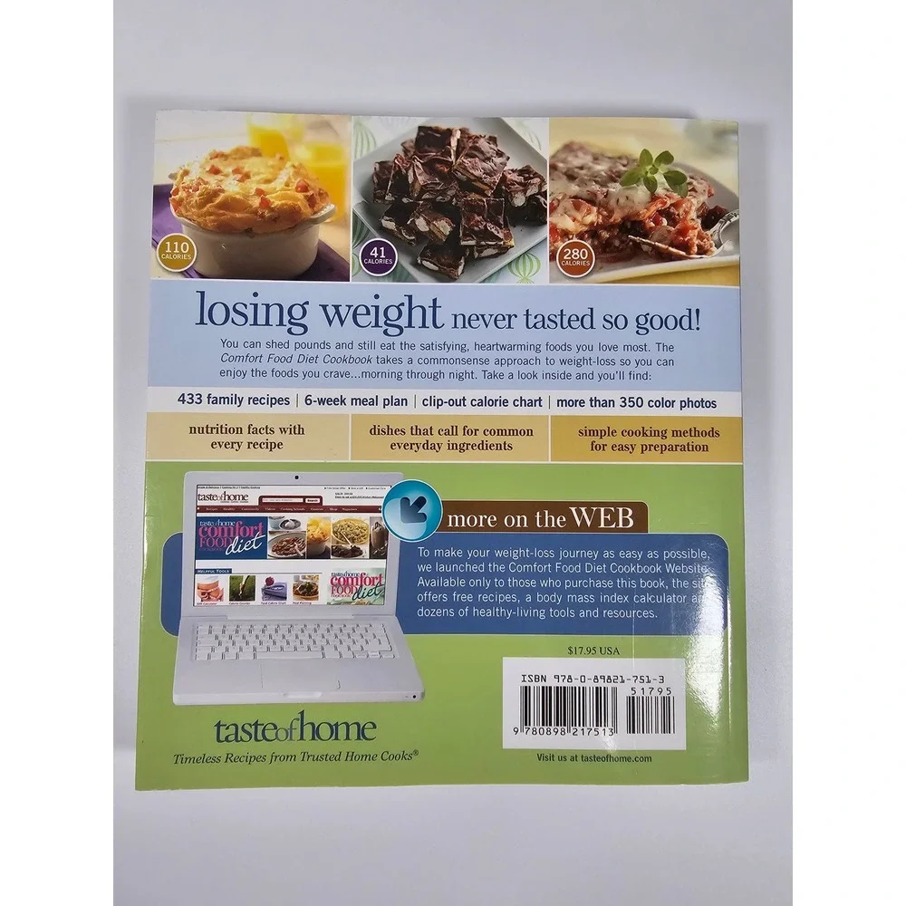 Taste of Home Comfort Food Diet Cookbook 433 Recipes 6-Week Meal Plan 2009 HC